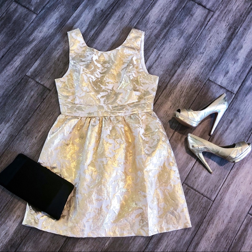 NWT Gold and cream dress